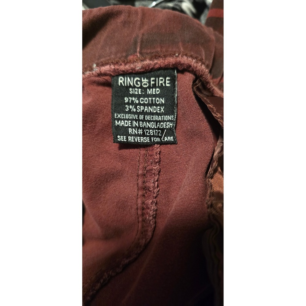 Ring of Fire M Oxblood Camo Jogger Pants Burgundy Streetwear Grunge Skater - Picture 5 of 5